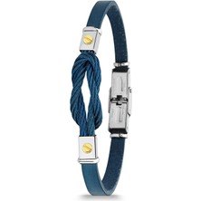 FRNCH 316L Çelik Italyan Model Lacivert Renkli Erkek Bileklik FRJ11740-1840-L