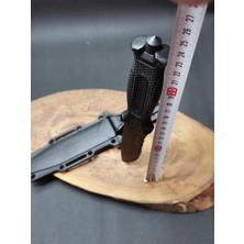 24 cm Sert Kılıflı Siyah Testere Ağızlı Yeni Avcı Bıçağı Paslanmaz Çelik