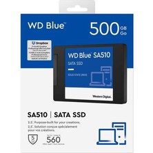 Wd Blue Sa510 500GB 560-530MB Sata3 SSD