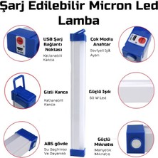 USB Şarjlı 3 Modlu Mıknatıslı Balıkçı - Kamp Feneri LED Şarjlı Işıldak 60 W 52 cm