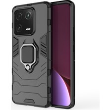 Microcase Xiaomi 13 (Global) Batman Serisi Yüzük Standlı Armor Kılıf - Siyah AL3349