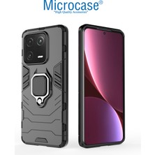 Microcase Xiaomi 13 (Global) Batman Serisi Yüzük Standlı Armor Kılıf - Siyah AL3349