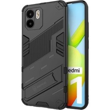 Microcase Xiaomi Redmi A1 / A1 Plus Matrix Serisi Armor Standlı Perfect Koruma Kılıf -Siyah AL3416