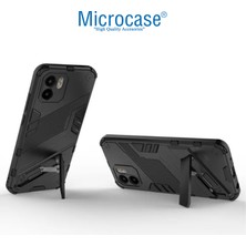 Microcase Xiaomi Redmi A1 / A1 Plus Matrix Serisi Armor Standlı Perfect Koruma Kılıf -Siyah AL3416