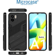 Microcase Xiaomi Redmi A1 / A1 Plus Matrix Serisi Armor Standlı Perfect Koruma Kılıf -Siyah AL3416