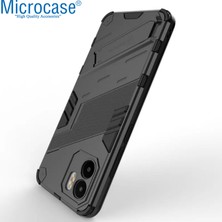 Microcase Xiaomi Redmi A1 / A1 Plus Matrix Serisi Armor Standlı Perfect Koruma Kılıf -Siyah AL3416