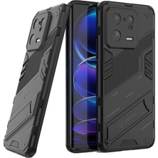 Microcase Xiaomi 13 Pro (Global) Matrix Serisi Armor Standlı Perfect Koruma Kılıf -Siyah AL3416