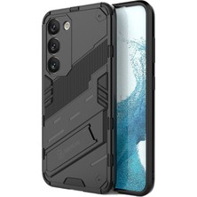 Microcase Samsung Galaxy S23 Matrix Serisi Armor Standlı Perfect Koruma Kılıf -Siyah AL3416