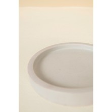 H&C Handmeight Concept Beton Gri Yuvarlak Altlık Sunumluk Tepsi Beton Dekoratif Altlık