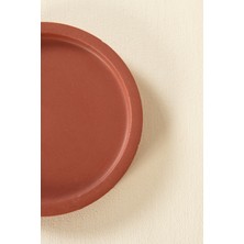 H&C Handmeight Concept  Beton Kahverengi Yuvarlak Altlık Sunumluk Tepsi Beton Dekoratif Altlık