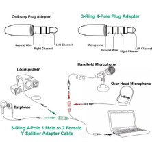 2x 3.5mm 2 Dişi Ila 1 Erkek Kulaklık Mikrofonu Ses Y Ayırıcı Kablo Adaptörü (Yurt Dışından)