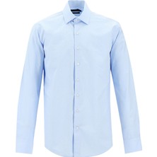 Kiğılı Uzun Kol Slim Fit Desenli Klasik Gömlek