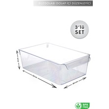 Aes Home Maxi-Midi-Mini- Buzdolabı Içi Düzenleyici-Organizer Kapaksız Büyük -Orta -Küçük Boy Şeffaf(Kapaksız)