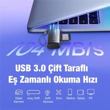 Baseus USB Kart Okuyucu Sd-Microsd Hafıza Kart Okuyucu Dönüştürücü Tak Çalıştır Eş Zamanlı Okuma Hafıza Kart Okuyucu