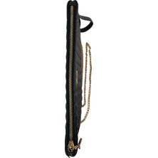 Silver Polo Siyah Kare Nakış Modeli Kadın El Çantası Clutch Sp