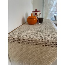 Decamor Home Bohem Örgü Dantel Püsküllü Ekru Runner