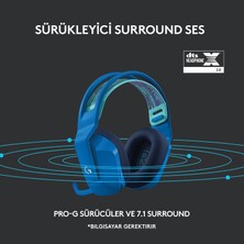 Logitech G G733 Lıghtspeed Rgb Kablosuz 7.1 Surround Ses Oyuncu Kulaklığı - Mavi (Kutusuz )