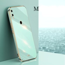 MTK Moveteck Huawei P20 Lite Uyumlu Kılıf Kamera Korumalı Parlak Gold Kenarlı Yumuşak Silikon Kapak Altın Işlemeli