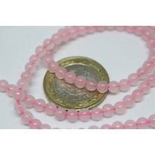 Yaşam Tohumu Pembe Kuvars Taşı Yarım Dizi 4mm (18CM Uzunluğundadır)