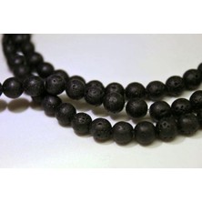 Yaşam Tohumu Lav Taşı Yarım Dizi 6mm (18CM Uzunluğundadır)