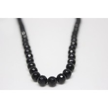 Yaşam Tohumu Onix (Oniks) Taşı Faset Kesim Parlak Yarım Dizi 6mm (18CM Uzunluğundadır)