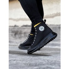 Alfaze Erkek Yarım Bilek Casual Ayakkabı Kömür Topuk Boyu 3 cm