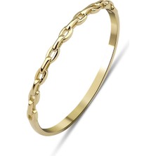 Kairos Jewelry 14 Ayar Altın İnce Zincir Yüzük KRS086-14WRZ