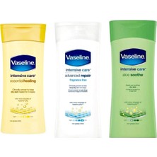 Vaseline Aloe Vera 200ML + Temel Onarım 200ML + Gelişmiş Onarım 200ML 3lü Set