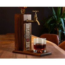 Bk Gift Kişiye Özel Kabartma Isimli Musluklu Doğal Ahşap Içki Standı, Home Bar, Viski Çeşmesi, Içecek Dispenseri, Ahşap Içecek Çeşmesi-2