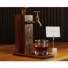 Bk Gift Kişiye Özel Kabartma Isimli Musluklu Doğal Ahşap Içki Standı, Home Bar, Viski Çeşmesi, Içecek Dispenseri, Ahşap Içecek Çeşmesi-8