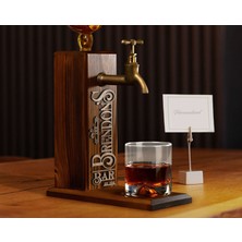 Bk Gift Kişiye Özel Kabartma Isimli Musluklu Doğal Ahşap Içki Standı, Home Bar, Viski Çeşmesi, Içecek Dispenseri, Ahşap Içecek Çeşmesi-7