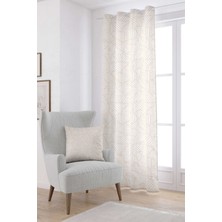 Cango Home Krem Beyaz Bohem Iskandinav Geometrik Desenli Dijital Baskılı Perde CGH1204-PR