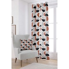 Cango Home Kahverengi Siyah Bohem Iskandinav Dijital Baskılı Perde CGH1232-PR