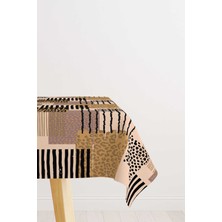 Cango Home Kahverengi Siyah Modern Leopar Desenli Dijital Baskılı Masa Örtüsü CGH358-MS