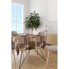 Cango Home Kahverengi Siyah Modern Leopar Desenli Dijital Baskılı Masa Örtüsü CGH358-MS