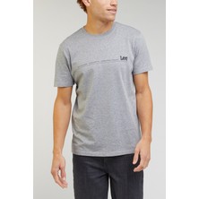 Regular Fit Normal Kesim %100 Pamuk Bisiklet Yaka Gri Melanj Tişört