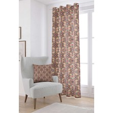 Cango Home Turuncu Retro Vintage Desenli Dijital Baskılı Perde OTYK034-PR
