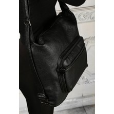 Valu Accessorize Kadın Çok Bölmeli Sırt ve Omuz Çantası Siyah