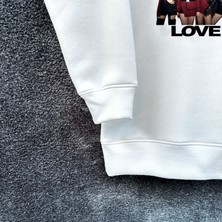 Wolters Outdoors Çocuk Blackpink Love  Oversize Baskılı Pamuklu  Uzun  Kollu Bisiklet Yaka Sweatshirt