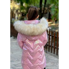 Burçak Butik Kız Çocuk Parlak / Şapka / Ithal Kürk Mont