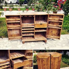 Ratolye Masif Ahşap Bar Dolabı - Bid1