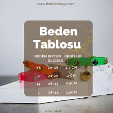 The Tailor Neon Turuncu Swarovski Taş Detaylı Köpek Boyun Tasması Deri Boyun Tasması