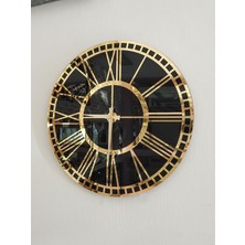 Ayna Denizi Golden Black Model Altın Siyah Renk 50 Cm Dekoratif Aynalı Duvar Saati