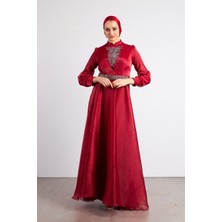 Livanomi Kırmızı Arya Tesettür Abiye