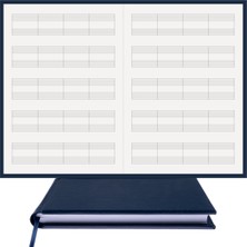 BİDEFTER Müzik Defteri - Anahtarsız Kesik Çizgili - %100 El Yapımı, El Dikişi (İplik Dikiş) 1. Sınıf Termo Deri Ciltli Defter A/4 Lacivert