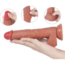 Odinsshop USB Şarjlı 22 cm Ileri Geri Hareketli Kumandalı Gerçekçi Silikon Vantuzlu Penis