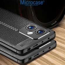 Microcase Xiaomi Redmi Note 12 (Çin Versiyon) Leather Serisi Deri Efekt Silikon Kılıf - Siyah AL3337