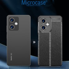 Microcase Xiaomi Redmi Note 12 (Çin Versiyon) Leather Serisi Deri Efekt Silikon Kılıf - Siyah AL3337