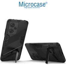 Microcase Xiaomi Redmi Note 12 (Çin Versiyon) Matrix Serisi Armor Standlı Perfect Koruma Kılıf -Siyah AL3416