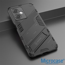 Microcase Xiaomi Redmi Note 12 (Çin Versiyon) Matrix Serisi Armor Standlı Perfect Koruma Kılıf -Siyah AL3416